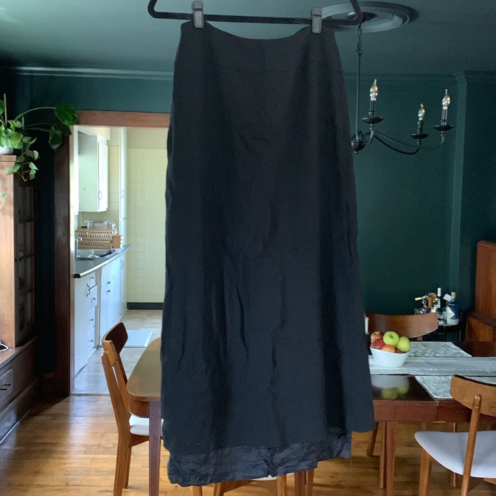 Long 100% Wool Black Skirt